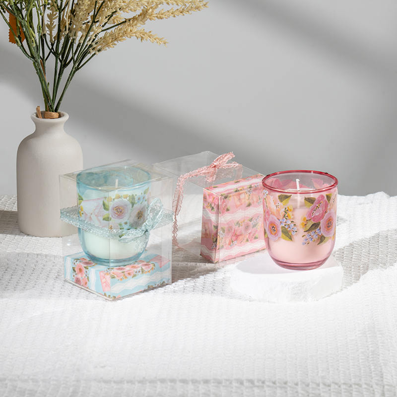 母の日の丸いガラスカップの香りのキャンドル-エコソイキャンドルメーカー