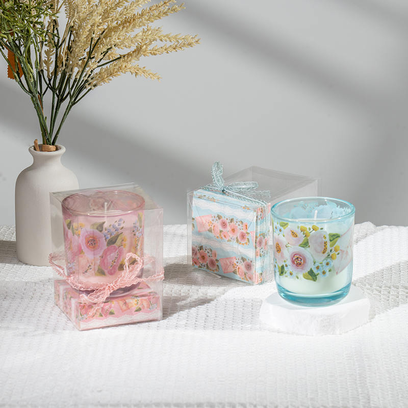 母の日の丸いガラスカップの香りのキャンドル-エコソイキャンドルメーカー