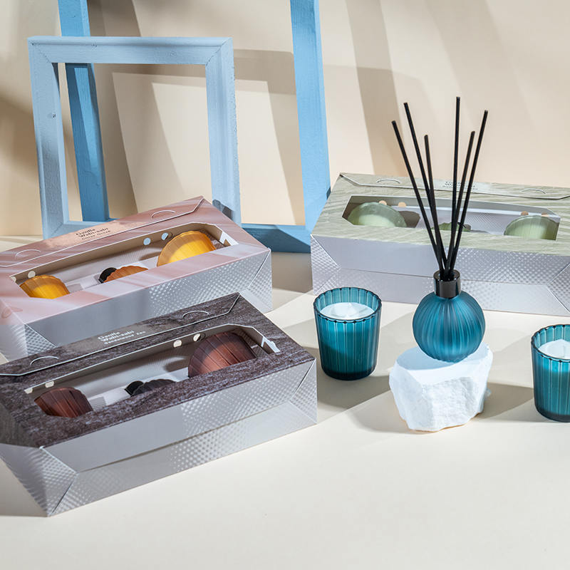 縦縞の小さなグラスの香りのキャンドル X2 縦縞の小さな電球揮発性リードディフューザー ボトル