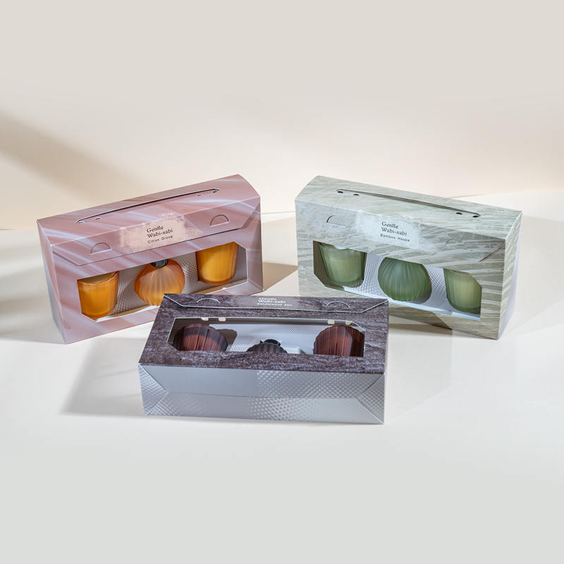 縦縞の小さなグラスの香りのキャンドル X2 縦縞の小さな電球揮発性リードディフューザー ボトル