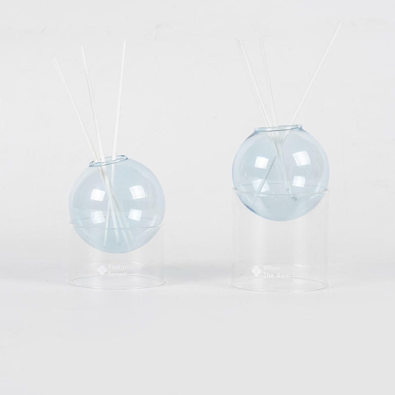 透明ガラスベース、ガラスボール型リードディフューザースタイリングアロマ