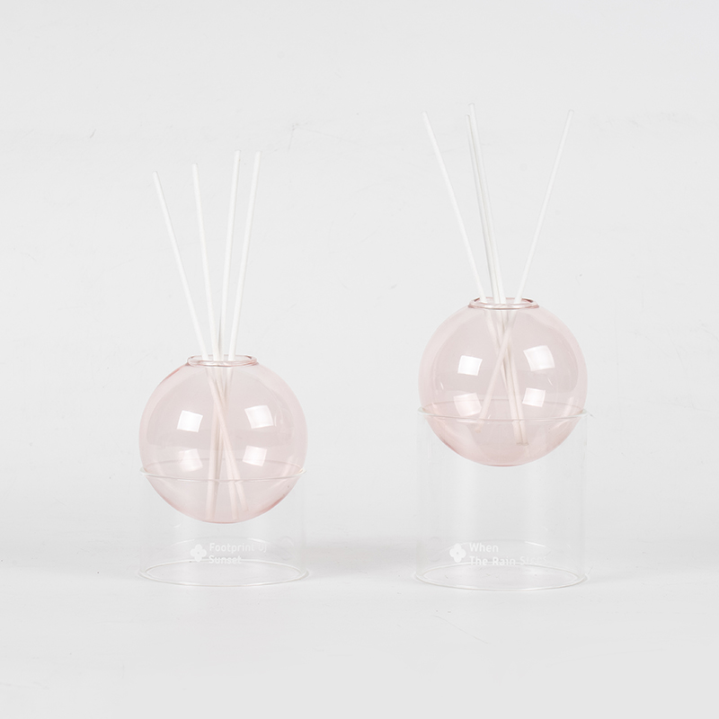 透明ガラスベース、ガラスボール型リードディフューザースタイリングアロマ