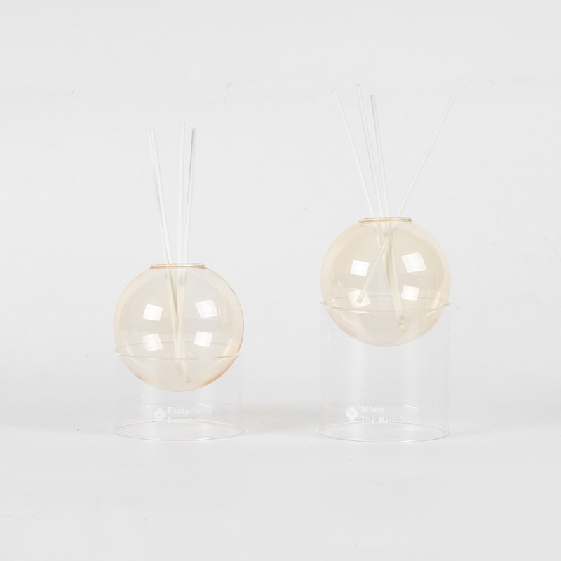 透明ガラスベース、ガラスボール型リードディフューザースタイリングアロマ