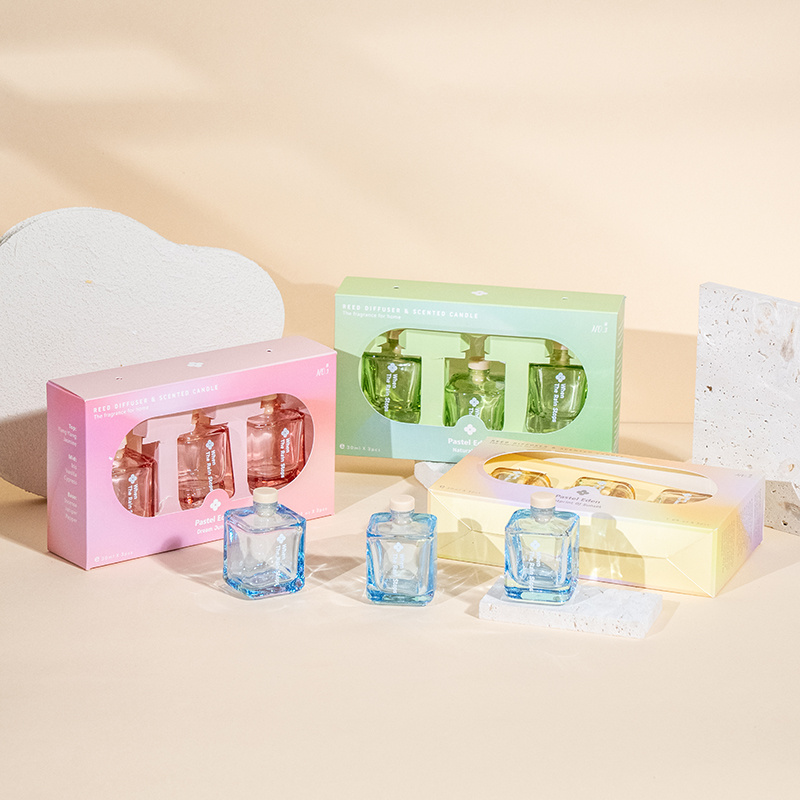 3PCS スクエアボトルリードディフューザーセット-3PCS アロマセット