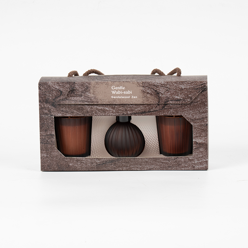 縦縞の小さなグラスの香りのキャンドル X2 縦縞の小さな電球揮発性リードディフューザー ボトル