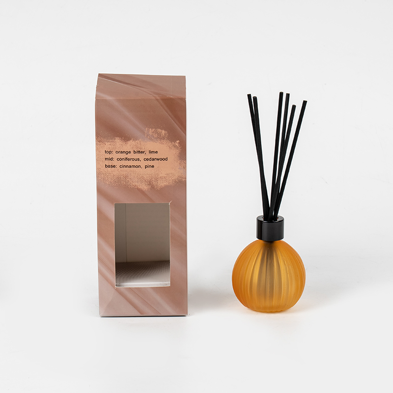 縦縞の小さなガラス球蒸発ボトルリードディフューザー-ホームフレグランスリードディフューザーメーカー